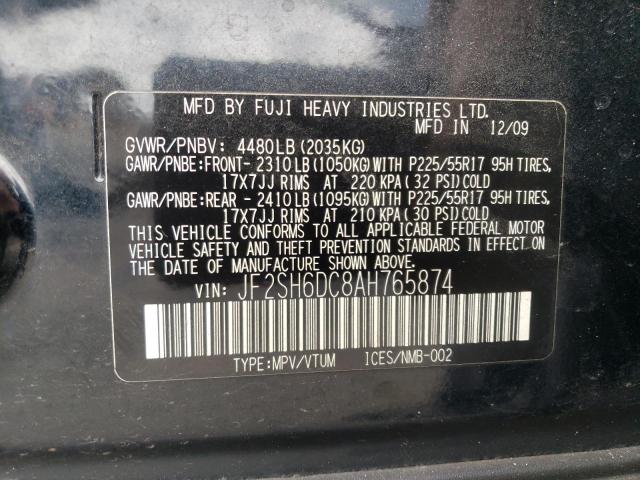 Photo 14 from auction – 2010 SUBARU FORESTER 2 with VIN JF2SH6DC8AH765874