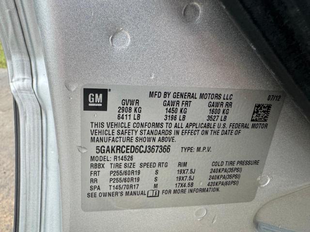 Photo 10 from auction – 2012 BUICK ENCLAVE with VIN 5GAKRCED6CJ367366