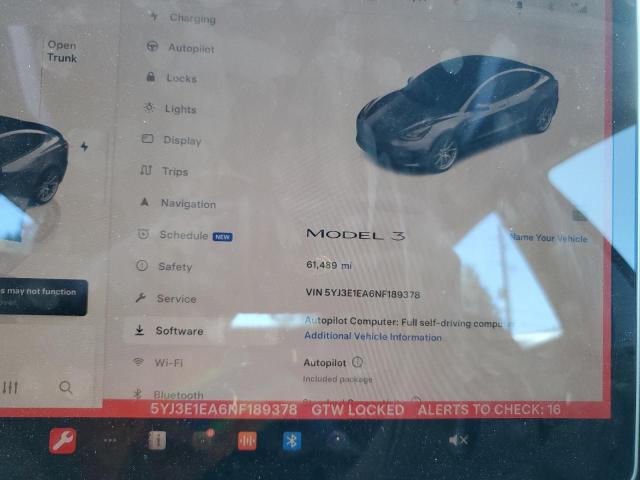 Photo 9 from auction – 2022 TESLA MODEL 3 with VIN 5YJ3E1EA6NF189378