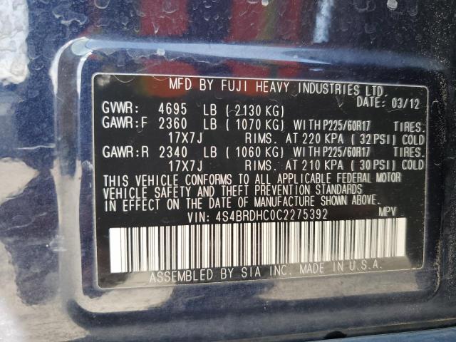 Photo 14 from auction – 2012 SUBARU OUTBACK 3. with VIN 4S4BRDHC0C2275392