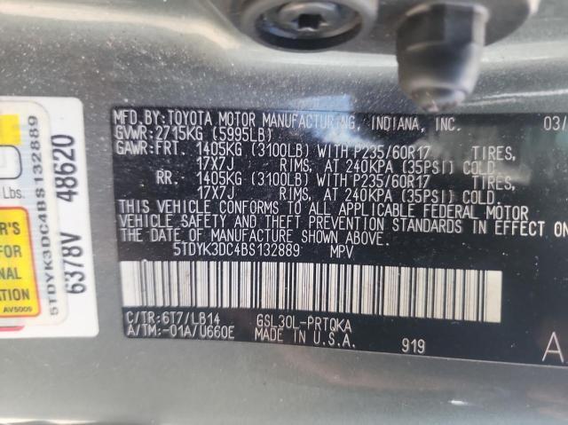 Photo 10 from auction – 2011 TOYOTA SIENNA XLE with VIN 5TDYK3DC4BS132889
