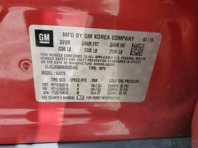 Photo 14 from auction – 2019 BUICK ENCORE PRE with VIN KL4CJASB9KB905465