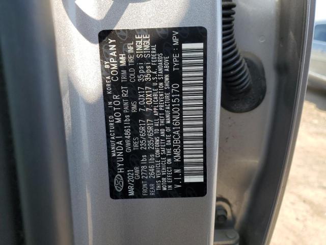 Photo 14 from auction – 2022 HYUNDAI TUCSON BLU with VIN KM8JBCA16NU015170