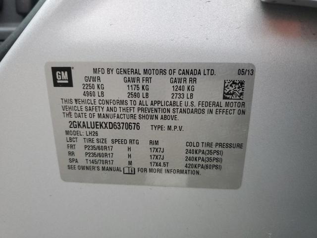 Photo 14 from auction – 2013 GMC TERRAIN SL with VIN 2GKALUEKXD6370676