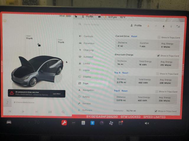 Photo 9 from auction – 2022 TESLA MODEL 3 with VIN 5YJ3E1EA5NF288290