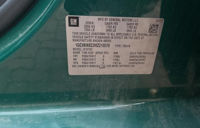Photo 10 from auction – 2017 CHEVROLET SILVERADO with VIN 1GCVKNEC2HZ218576