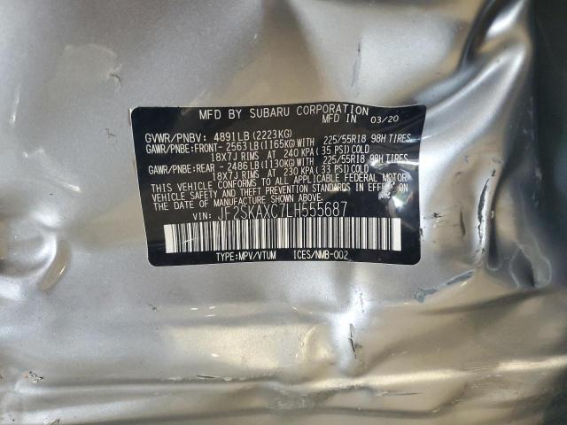 Photo 14 from auction – 2020 SUBARU FORESTER T with VIN JF2SKAXC7LH555687