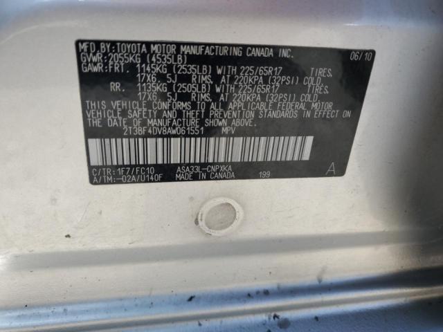 Photo 14 from auction – 2010 TOYOTA RAV4 with VIN 2T3BF4DV8AW061551
