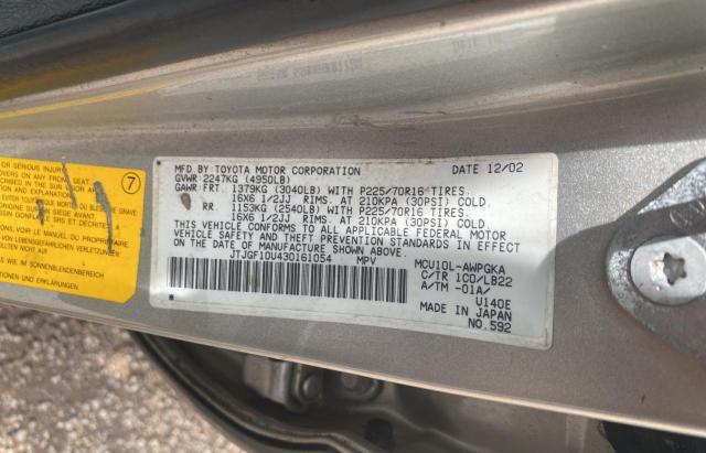 Photo 10 from auction – 2003 LEXUS RX 300 with VIN JTJGF10U430161054