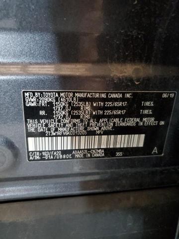 Photo 14 from auction – 2019 TOYOTA RAV4 XLE with VIN 2T3W1RFV6KC013205