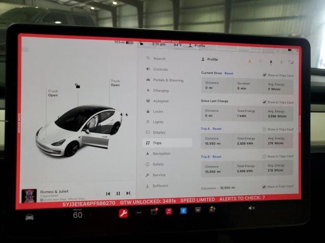 Photo 9 from auction – 2023 TESLA MODEL 3 with VIN 5YJ3E1EA6PF586270