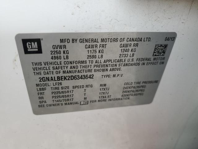 Photo 14 from auction – 2013 CHEVROLET EQUINOX LS with VIN 2GNALBEK2D6343642