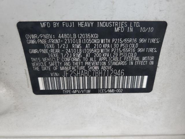 Photo 14 from auction – 2011 SUBARU FORESTER 2 with VIN JF2SHABC7BH712946