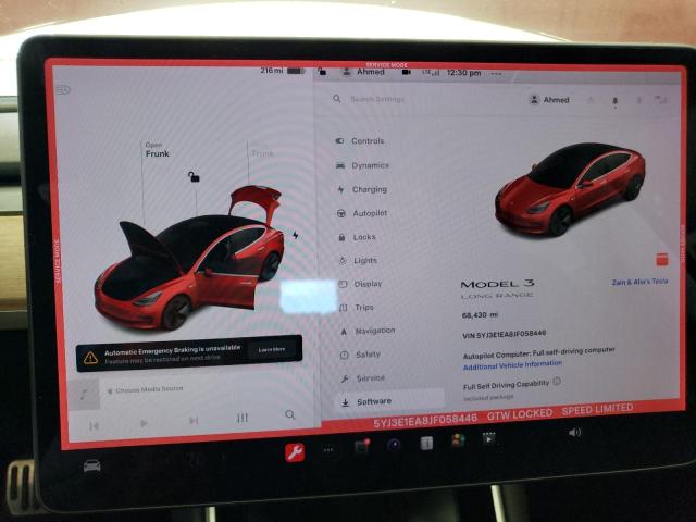 Photo 9 from auction – 2018 TESLA MODEL 3 with VIN 5YJ3E1EA8JF058446