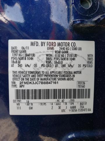 Photo 14 from auction – 2011 FORD EDGE SEL with VIN 2FMDK3JC7BBB47161