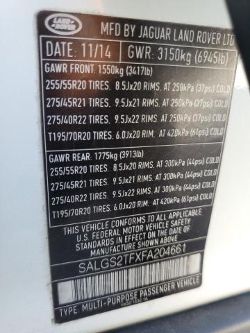 Photo 14 from auction – 2015 LAND ROVER RANGE ROVE with VIN SALGS2TFXFA204661