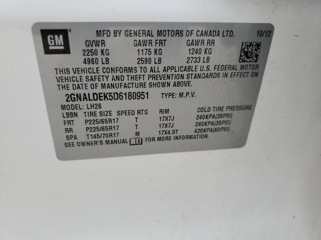 Photo 14 from auction – 2013 CHEVROLET EQUINOX LT with VIN 2GNALDEK5D6180951