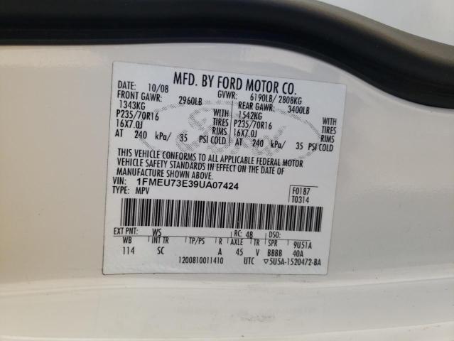 Photo 14 from auction – 2009 FORD EXPLORER X with VIN 1FMEU73E39UA07424