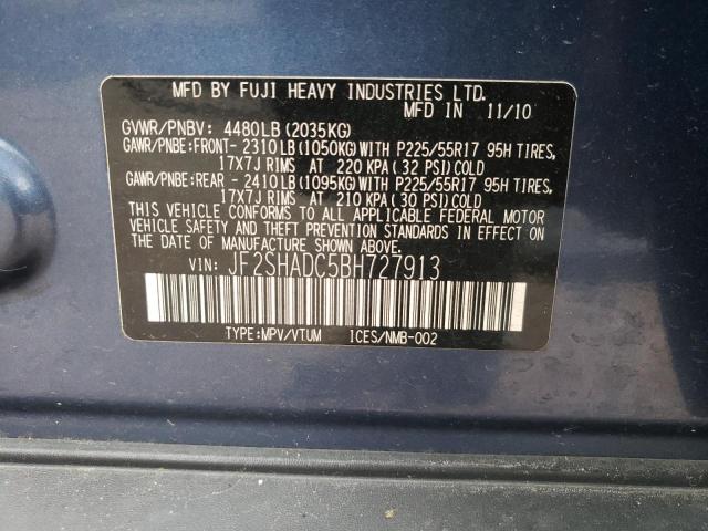 Photo 14 from auction – 2011 SUBARU FORESTER 2 with VIN JF2SHADC5BH727913