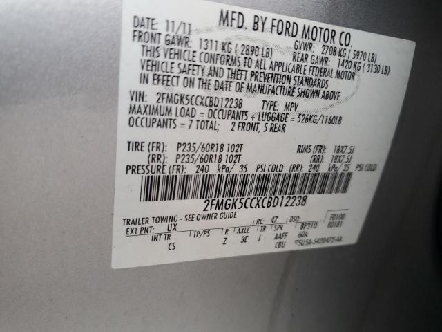Photo 14 from auction – 2012 FORD FLEX SEL with VIN 2FMGK5CCXCBD12238