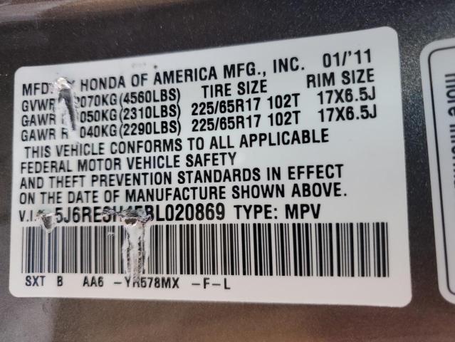 Photo 14 from auction – 2011 HONDA CR-V SE with VIN 5J6RE3H45BL020869
