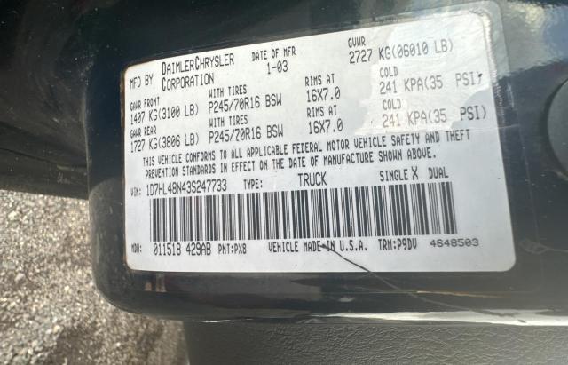 Photo 10 from auction – 2003 DODGE DAKOTA QUA with VIN 1D7HL48N43S247733