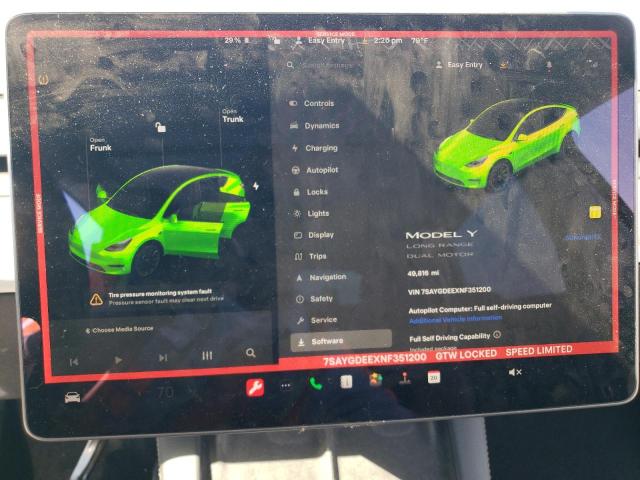 Фото 9 с аукциона – 2022 TESLA MODEL Y с VIN 7SAYGDEEXNF351200