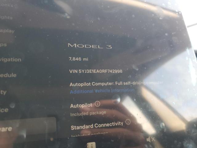 Photo 9 from auction – 2024 TESLA MODEL 3 with VIN 5YJ3E1EA0RF742998