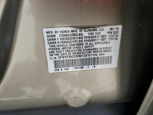 Photo 14 from auction – 2011 HONDA PILOT LX with VIN 5FNYF3H22BB013510