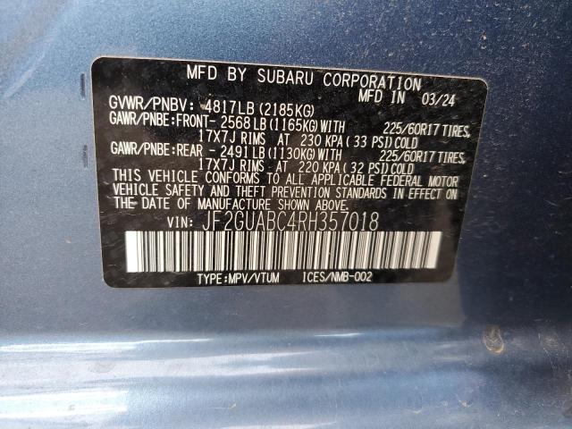 Photo 14 from auction – 2024 SUBARU CROSSTREK with VIN JF2GUABC4RH357018