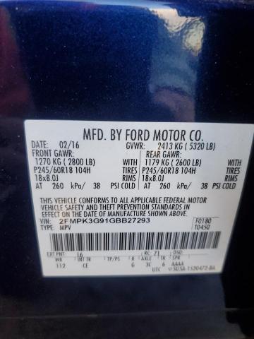 Photo 14 from auction – 2016 FORD EDGE SE with VIN 2FMPK3G91GBB27293