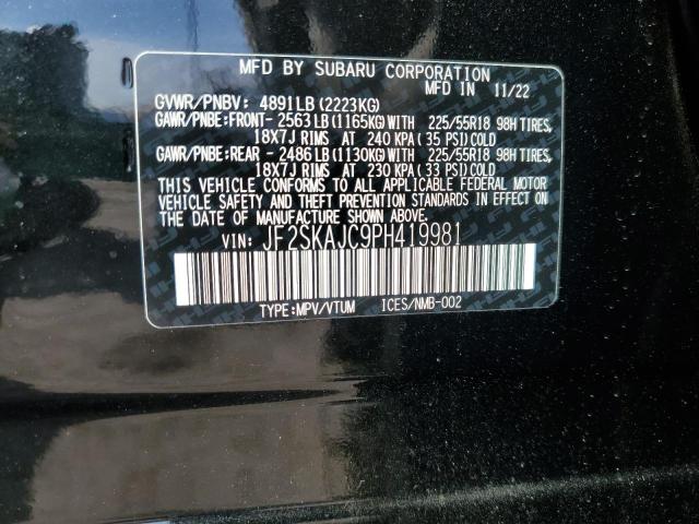 Photo 14 from auction – 2023 SUBARU FORESTER S with VIN JF2SKAJC9PH419981
