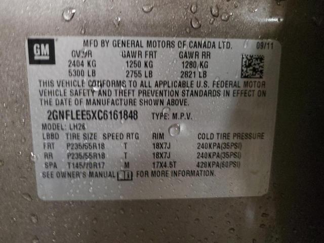 Photo 14 from auction – 2012 CHEVROLET EQUINOX LT with VIN 2GNFLEE5XC6161848