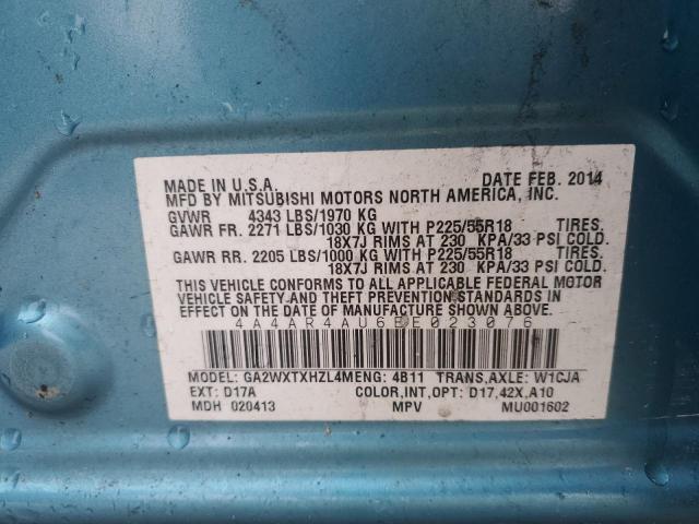 Photo 14 from auction – 2014 MITSUBISHI OUTLANDER with VIN 4A4AR4AU6EE023076
