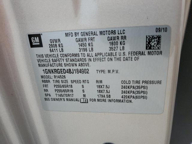 Photo 14 from auction – 2011 CHEVROLET TRAVERSE L with VIN 1GNKRGED4BJ184902
