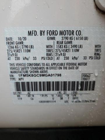 Photo 14 from auction – 2021 FORD EXPLORER S with VIN 1FM5K8GC9MGA01798