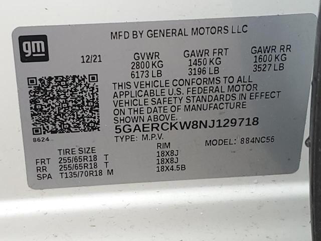 Photo 14 from auction – 2022 BUICK ENCLAVE PR with VIN 5GAERCKW8NJ129718