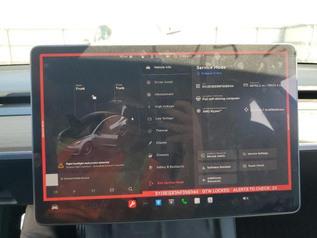Photo 9 from auction – 2022 TESLA MODEL 3 with VIN 5YJ3E1EB3NF308044