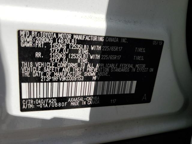 Photo 14 from auction – 2019 TOYOTA RAV4 XLE with VIN 2T3P1RFV9KC009153