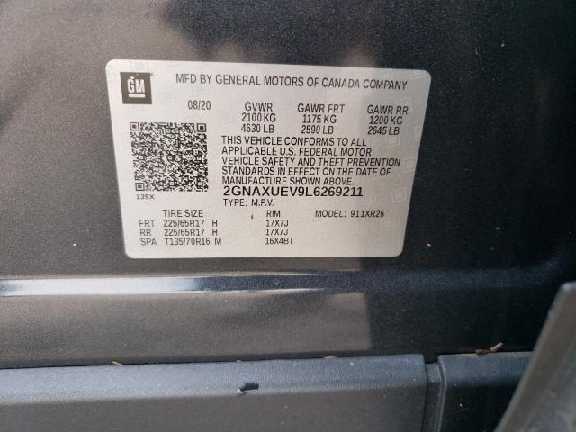 Photo 14 from auction – 2020 CHEVROLET EQUINOX LT with VIN 2GNAXUEV9L6269211
