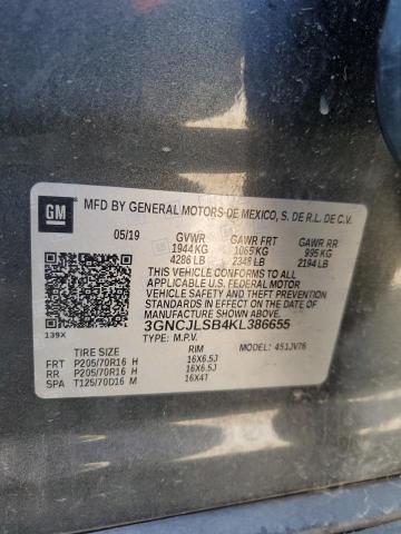 Photo 14 from auction – 2019 CHEVROLET TRAX 1LT with VIN 3GNCJLSB4KL386655