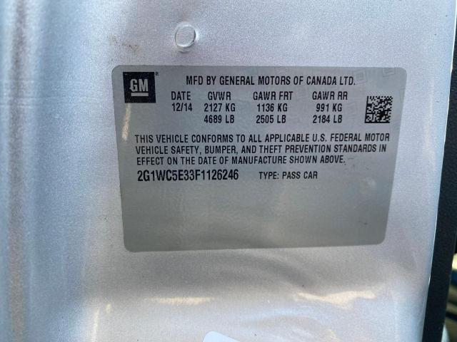 Photo 10 from auction – 2015 CHEVROLET IMPALA LIM with VIN 2G1WC5E33F1126246