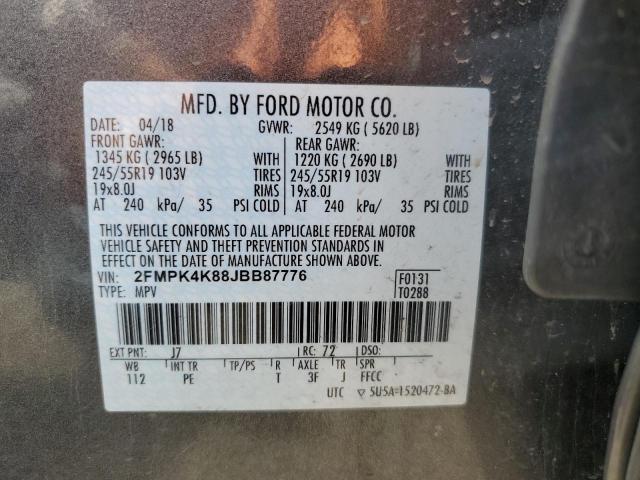 Photo 14 from auction – 2018 FORD EDGE TITAN with VIN 2FMPK4K88JBB87776