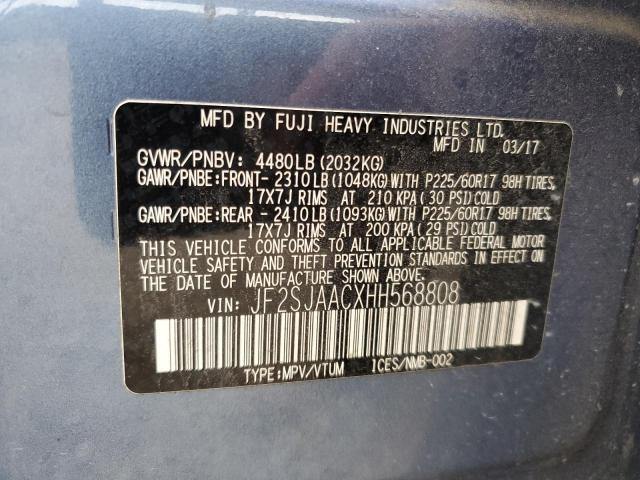 Photo 14 from auction – 2017 SUBARU FORESTER 2 with VIN JF2SJAACXHH568808