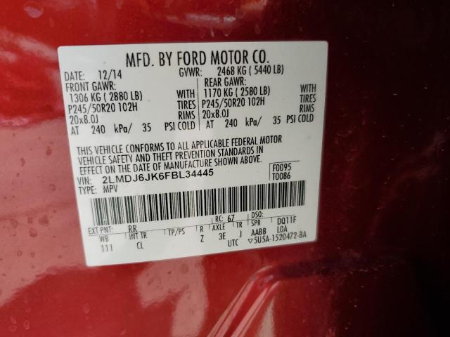 Photo 14 from auction – 2015 LINCOLN MKX with VIN 2LMDJ6JK6FBL34445