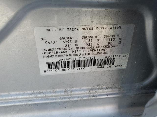 Photo 14 from auction – 2007 MAZDA 3 HATCHBAC with VIN JM1BK143171750198