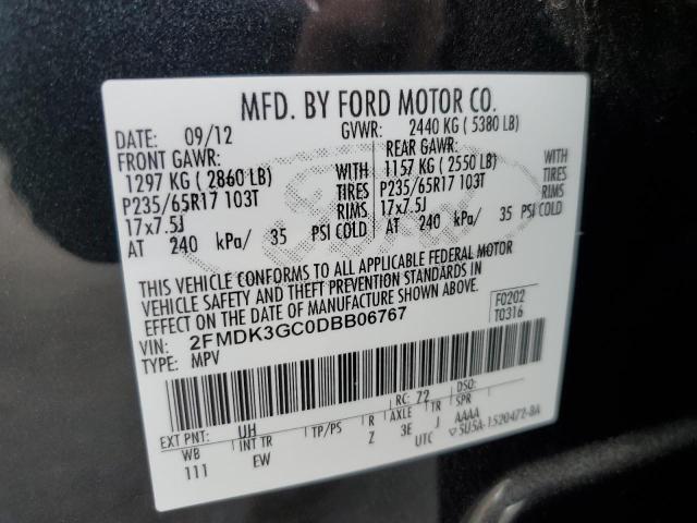 Photo 14 from auction – 2013 FORD EDGE SE with VIN 2FMDK3GC0DBB06767