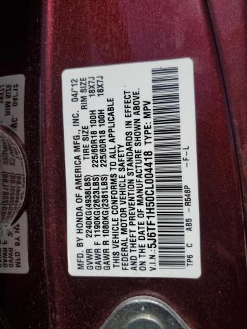Photo 14 from auction – 2012 HONDA CROSSTOUR with VIN 5J6TF1H50CL004418