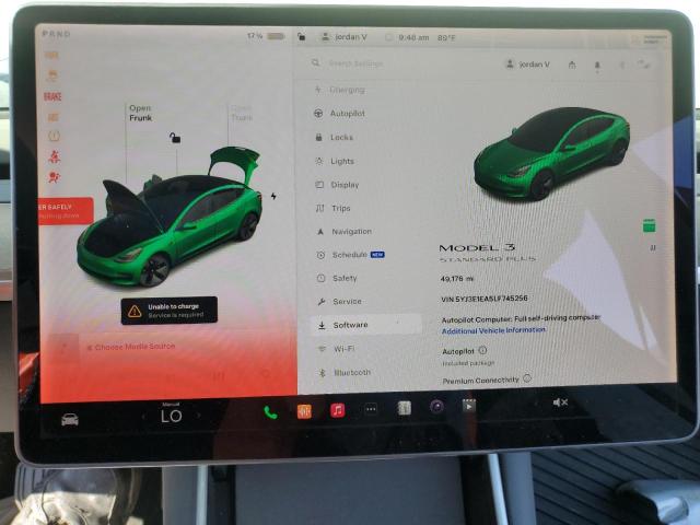 Photo 9 from auction – 2020 TESLA MODEL 3 with VIN 5YJ3E1EA5LF745256