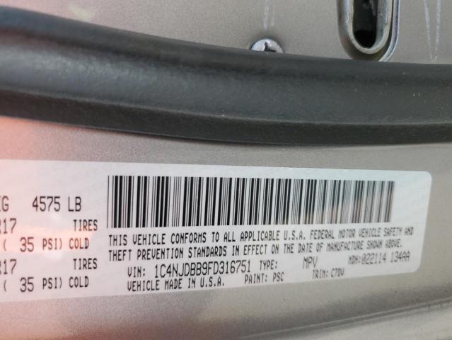 Photo 14 from auction – 2015 JEEP COMPASS SP with VIN 1C4NJDBB9FD316751